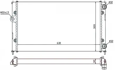 ORIS 802413 Radyatör Golf Iii-Jetta (Mek) (628x322x34) 1H0121253D 1HO121253D 121280011 651931 1HO121253E 731025 350213185300 25109 350213104200 1HO121253Q