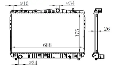 ORIS 803284 Radyatör Brazing Lacetti 1.4-1.6-1.8 (Ac+klimasiz+mek) (375x698x26) (Bdw013) 96271477 81002052 53384 DW2052 R11492 DWA2052 8MK376762631 ADG09816 61664 D70009TT