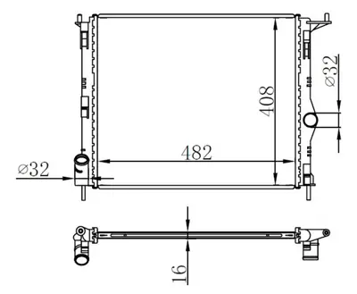 ORIS 803558 (X) Radyatör Brazing Dacia Logan 1.4-1.6 08=> (482x408x16) (Mek.Şanz.) 8200735038 8200735038PCSMS 8MK376787351 RT2476 8445505 637609 53069 D7R045TT RTA2476 700802