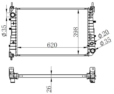 ORIS 803708 Radyatör Brazing Linea 1.3 Jtd (Ac+klimasiz+mek) (621x395x26) 51785217 FT2359 D7F032TT 21576 KFTA2359 236 60172359 11M45 195500 8346346