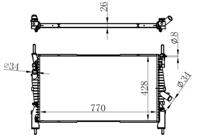ORIS 804110 Radyatör Brazing Transit 2.2 Tdci 06=> (Klimali) (Mek) (770x418x26) 6C118005CB 104643 DRM10106 8MK376764411 69226 6C118005CA 1373156 6C118005CC 16C118005CD FDA2405