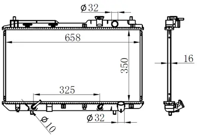 ORIS 821116 Radyatör Brazing Honda Crv 2.0i 95=> (350x668x16) 19010P3F901 111045 19010P3F902 19010P3F014 8MK376768281 734110 8MK376724531 180170002 470R0387 100231