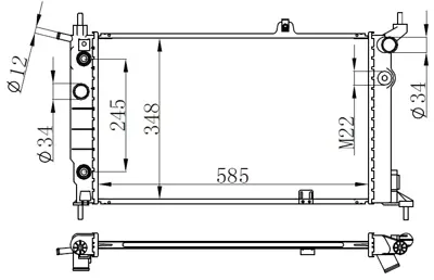 ORIS 836132 Radyatör Astra F 1.4-1.6-1.8-2.0 (Ac+otom)(595x359x34) 1300109 52459348 52459347 1300148 52455010 371000 359000391350 350213586000 TSP0524003 376715314