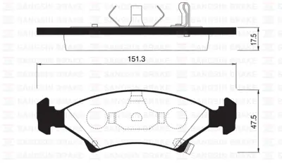 SANGSIN Y10668 Ön Balata Sephia 1.5i 16v-1.8i 16v (96-98) (Gdb3224-Gdb3096) BBP1865 OK2Y33323Z K2Y33323Z 13046059232 2338401 GBP1308AF 223519 OK2Y33323ZA 181231 K2393323Z
