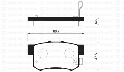 SANGSIN Y10687 Arka Fren Balata Honda Accord 2.0l F20 90-98 / Civic 1.6l D16 Vtec Vti 01-05 / 1.4l 1.6l 96-01 /  1.6l R16a2 Vtec Sedan 06-> / Legend 3.2l 91-96 / Suzuki Sx4 1.6l M16a Rw415 05-> 43022S2A000 43022SEDE60 43022SX0A52 6430SEDE60 43022S9AA01 43022S9AA00 P28039 6430S6D000 43022SX0A50 43022S7S010