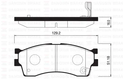 SANGSIN Y10809 Ön Fren Balata Kia Rio 1.3l 1.5l 02-04 / Carens 1.5l 1.6l 00-02 / Shuma 1.5l 1.6l Hb 01-04 /  Clarus 1.6l 00-> 0K2N13328Z WVA23873