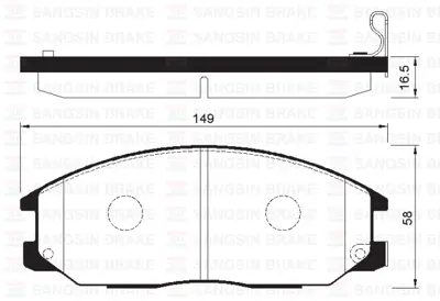 SANGSIN Y11123 Ön Fren Balata Ssangyong Actyon. Kyron 2.0l Xdi 4x4 06-> / Rexton 2.7l Xdi 4x4 04-> 581013AA10 530032782 PAH03AF 581013AA20 KBP1789 48130091A0 5810126A10 MD8242M 986505099 JCP1605