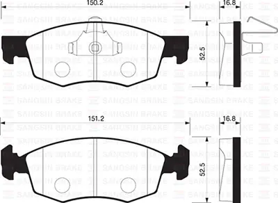SANGSIN Y11204 Ön Fren Balata Fiat Palio Weekend 96-> / Albea 01-> / Doblo 00-> 9948131 77362180 37292 GDB1383 71738152 10386 9949124 9948870 598422 252355218