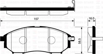 SANGSIN Y11247 Fren Balatasi Ön Renault Koleos 08> Nissan Navara 2.5l Yd25ddti D40 4x2 4x4 10-> /  Pathfinder 2.5l Yd25ddti Dci R51 17mm 410603072R ADN142129 60116188 RA09390 J3601094 D10601BN0A 121350 FBP0183 222261 986494295