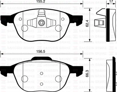 SANGSIN Y11267 Ön Fren Balata Mazda 3 Bk 03-09 / Ford Focus Ii 04-18 / C-Max 07-19 / Kuga 08-> / Volvo V40 19-> /  S40 04-12 FD7078A 30742030 8660004760 CBP01323 181617 AN8029K 3M512K021AB GDB1939 5P1190 WBP23723B