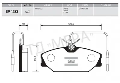 SANGSIN Y11343 Ön Fren Balatasi Renault Laguna 97>01 Safrane Ii 96>02 Megane I 97>01 Scenic   Megane Scénic 97>02  1.4 1.6 1.8 1.9d 2.0 2.2d 410601531R 7701202289 2201420 AC492681D SP215PR 2138802 BP458 JCP406 DBP350406 7701203968
