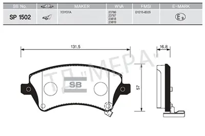 SANGSIN Y11401 Ön Fren Balata Toyota Corolla 1.4l 1.6l 4zz-Fe 3zz-Fe Zze120 Zze121 Vvti 02-06 / 1.4l 1ndtv Nde120  04-06 0446502061 0446502130 04465YZZDC