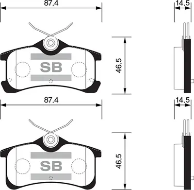 SANGSIN Y11420 Arka Balata Avensis 1.8 Vvti-2.0 Vvti  (01-03) 0446620130 0446602060 WVA24013
