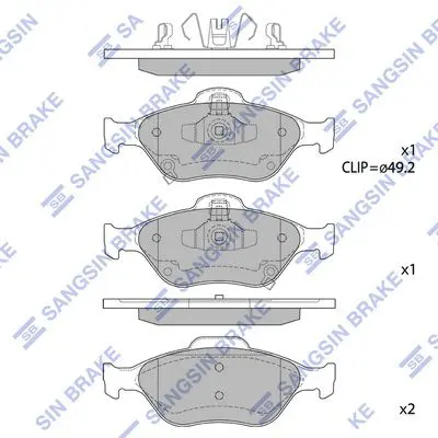 SANGSIN Y11514 Ön Fren Balata Toyota Yaris 1.3l 2sz-Fe Scp90 06-09 / 1.4l 1ndtv Nlp90 06-09 / 1.0l 1kr-Fe Ksp90 06- 11 / 1.3l 1nr-Fe Nsp130 12-> / 1.5l 1nzfxe Nhp130 Hybrid 14-> 044650D050 WVA24952 WVA24022