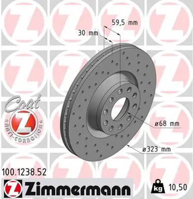 ZIMMERMANN GDB3409 Fren Diski. Ön. [323 /30-28 Mm]. Hava Kanalli. Kaplamali. Yüksek Karbon Alaşimli (Delikli) 986479060-Df4209s 4D0615301A BBD5730S 9832410 4D0615301F BG3524 DF4209S 4D0615301J 22964 83241 DDF1150C