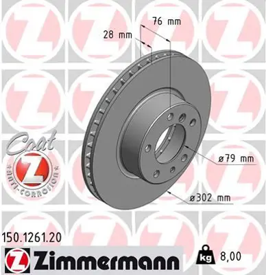 ZIMMERMANN GDB3647 Fren Diski On Bmw E34 E32 34116756090 34111155322 150126100 34111157391 9517520 BDC3645 V117 DSK920 24012801011 DI953300