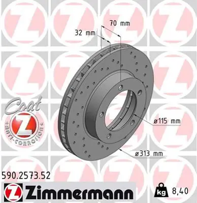 ZIMMERMANN GS8606 Ön Fren Aynasi Cruiser(02-0)(312.9x32x30xhavali) (Delikli) 986479567-Df4506 4351260130 DF7124 353615202724 9914310 590257350 DDF12111 590257300 DF4506 BS8465 24013201481