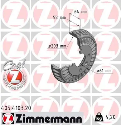 ZIMMERMANN JBE212 Fren Disk 405410320 4534230201 MBD410 61465 432001458R 355303261 2935S 405410300 94046200 253939