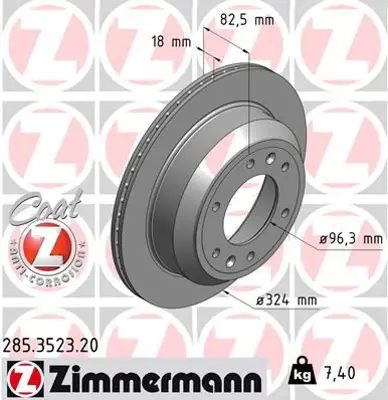 ZIMMERMANN JBU153 Fren Disk 58411 4H300