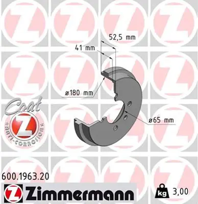 ZIMMERMANN JTC1624 Fren Disk 986477105-Db4259 6X0609617 14938310 180218 62932 DB4259 24021800361 100640 254724 MBD301 BBR7183
