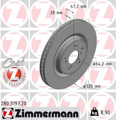 ZIMMERMANN JTS440 Fren Disk 45251 TNY E01