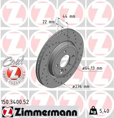ZIMMERMANN LX3306 Ön Fren Aynasi Mini Cooper-One 01>cooper S-One D- Works 03>cabriolet 04>(276x22x4dlxhavali)(Delikli) 986478606-986ab6416-Df4197 34111502891 92107503 834113 9865511 BD2891 B1G22202041 24220 360406120300 186762 192564SPORT