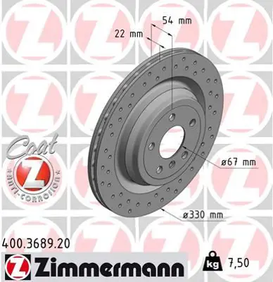 ZIMMERMANN PHA327 Fren Diski Arka Mercedes X166 W166 18153133144 A1664230412 DF8259S BBD5436 986479D11 6190010 8DD355122551 562956JC 24012202871 8120231031C