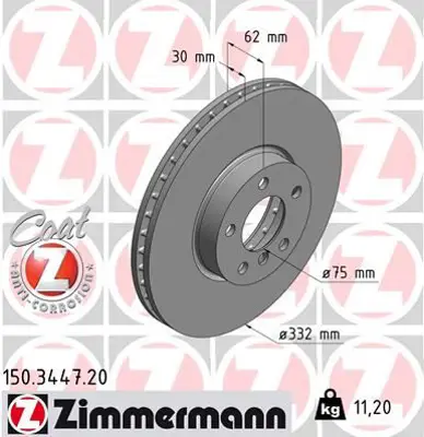 ZIMMERMANN PHB220 Fren Diski On 332mm Bmw E70 F15 E71 F16 34116793245 SDK6550 92160805 AND6501 B130493 B2050V 986479624 BG9061C 502031 24013002001