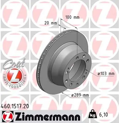 ZIMMERMANN PMA204 Fren Disk 94435204103 90223919 569101 30056901A 60203610KSX 92835204102 1815203610 92835140102 569205 460151752