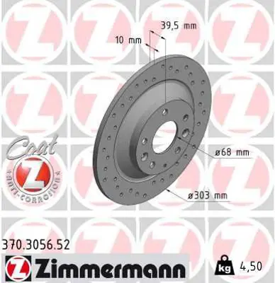 ZIMMERMANN PSA293 Fren Diski (Delikli) 0986479v04 K01126251A MAZ143 MDC2388 BG4567 BBD5303 986479C28 DSK3010 986479V04 ADM543124 KBD5303