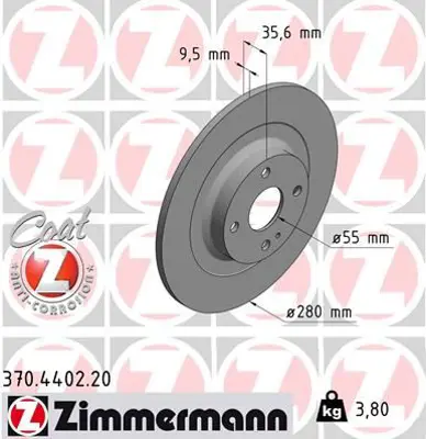 ZIMMERMANN ST1705 Fren Disk 6000612254 BG4983C ADM543134 ADC4011 AND7193 18491 N2512651 600012254 61333 DP333