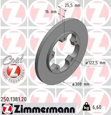 ZIMMERMANN ST1706 Arka Fren Diski Transit V363 14> Tek Teker A.Ceker Duz 308mm 5 Bijon 1815599 MDC2694 AND6337 NBD1847 BDC6045 1815312595 DDF2484C BK312A315AB 986479F44 55741