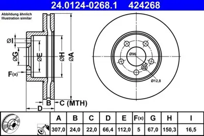 ATE 24 0124-0268 1 Fren Diski On Bmw G20 G21 17>                             34106877212 6880060 BDS1631HC 6879287 8DD355133801 BG5074C LVBD2020 150296520 V1437 MDC3008C