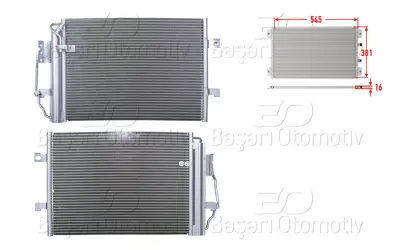 WISCO 1685000654 Klima Radyatoru 545x381x16   1685000654 8FC351037501 60305257 161205 V30621019 A1685000654 AC348000S 7401036 905281 TSP0225210