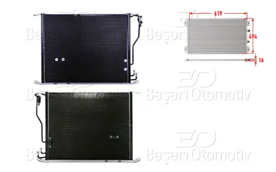 WISCO 2205000054 Klima Radyatoru 619x494x16   2205000054 A2205000854 A2205000654 94380 8062077 A2205001054 2205000254 A2205000954 AC334000S 35578