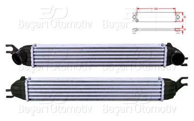 WISCO 2751277 Turbo Radyatoru (Intercooler) 540x82x64   2751277 57014N 105252 MST209 BW4340 704014 818580 6004340 BWA4340 8ML376746454