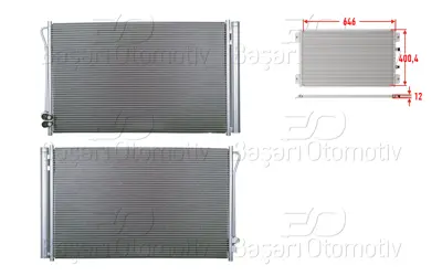 WISCO 4478350070 Klima Radyatoru 646x400,4x12   4478350070 8062104 55399CH0 350401 CO7811 DCC1979 KTT110601 DCN17062 941054 30015710