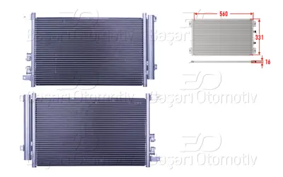 WISCO 46814850 Klima Radyatoru 560x331x16   46814850 8FC351343504 94744 945777 8132012 DCN01010 43080 30311481 AL5088 35499