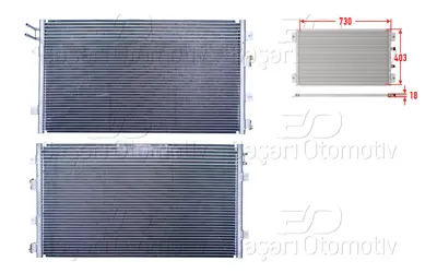 WISCO 5017621 Klima Radyatoru 730x403x18   5143537AB 5017621 5143537AA 5096228AA CR5078 350032 817475 5017621AA 8182017 4800267AA