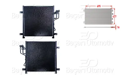 WISCO 5183561AA Klima Radyatoru 495x477x16   5183561AA 940323 522085N K5189390AA K5143029AB K05183561AA 8182036 5183561AB 350341 43716