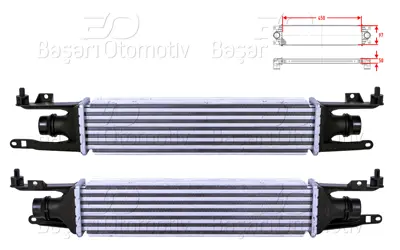 WISCO 6302080 Turbo Radyatoru (Intercooler) 450x97x50   6302080 96464 818578 V40602088 RA8200940 314135 30779 OL4421 CI250000P IC200