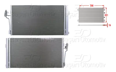 WISCO 6398350070 Klima Radyatoru 708x391x16   TSP0225611 30005352 6398350070 946373 817842 A6398350370 168894 MERCA600 43095 MSA5352