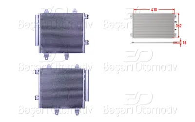 WISCO 6455.EE Klima Radyatoru 410x362x16   6455EE CND033025 AC815318 E163360 884500H020 KTT110397 E163361 667022 TO5414D 6455EF