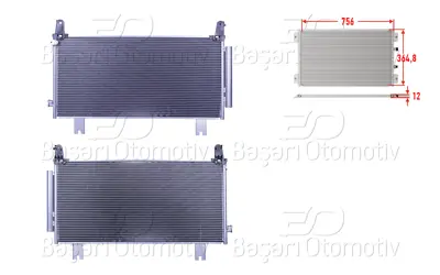 WISCO 80100-TLA-A01 Klima Radyatoru 756x364,8x12   80100TLAA01 M7130510 25015712 941219 30063 CD081098 CF20603