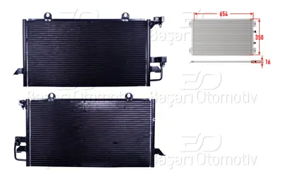 WISCO 8A0260403AB Klima Radyatoru 654x350x16   501023 8880400015 8A0260403AB 94206 QCN67 KAI5118 8FC351035541 35247 8101503 945004