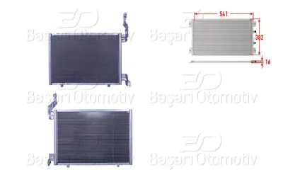 WISCO 8V5119710AC Klima Radyatoru 541x382x16   8V5119710AC 1513110 8053032 8FC351309271 940107 8V5119710AE 1521950 1526276 FD5444 8V5119710AD