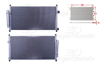 WISCO 92100-9H200 Klima Radyatoru 735x371x16   921009H200 CND213021 8213021 921009H21A 921009H215 41500021 N65790 43151 921009H210 8FC351302251
