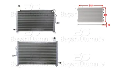 WISCO 96566331 Klima Radyatoru 540x311x16   96566331 96569392 756M07 35765 9656631 96314763 8FC351302091 DW5044 103904 8313010