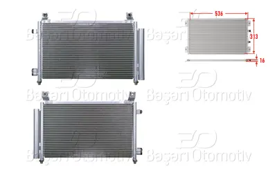 WISCO 96591582 Klima Radyatoru 536x313x16   96591582 70816424 60815081 5533114S 55324081 DW5081D 512043N 940009 9931201 8313015