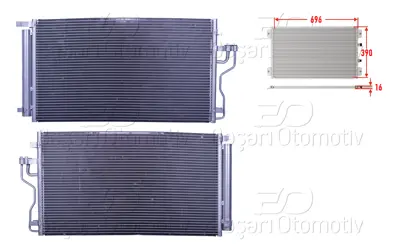 WISCO 97606-2S500 Klima Radyatoru 696x390x16   976062S500 KTT110640 190160017 351343091 V52620009 AC770000P KA5153D 8333038 350078 52620009